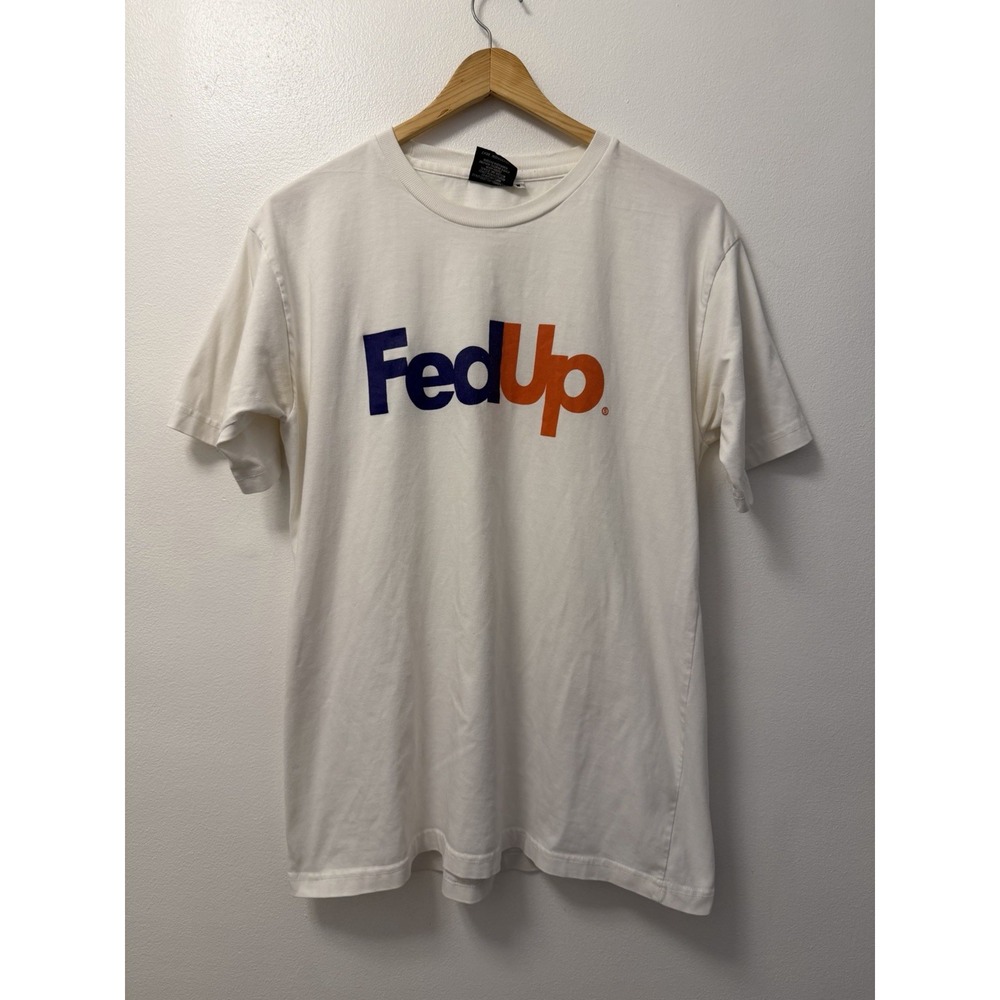 Vintage 90s Spoofs Limited FedUp White Short Sleeve T-Shirt Adult Medium